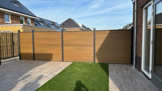 Composiet schutting Rhombus teak - Afbeelding 5