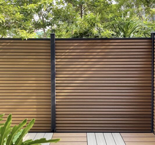 Composiet schutting Rhombus teak - Afbeelding 2