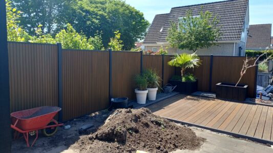 Composiet schutting Rhombus teak - Afbeelding 8